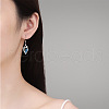 Brass Glass Dangle Earrings EJEW-B134-02-1