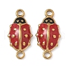 304 Stainless Steel Enamel Ladybug Connector Charms STAS-U056-01G-01-1