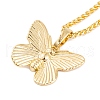 Butterfly Rack Plating Brass Pendant Necklaces NJEW-S423-01G-1