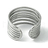 304 Stainless Steel Open Cuff Ring RJEW-L110-041P-3