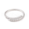 Clear Cubic Zirconia Cuff Ring RJEW-B028-04P-2