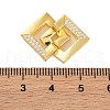 Rack Plating Square Brass Interlocking Clasps KK-Z070-28G-3