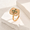 Brass Micro Pave Cubic Zirconia Adjustable Finger Rings for Women VV2649-1-1