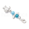 Tibetan Style Alloy & Glass Angel Pendant Decorations HJEW-JM03165-03-5