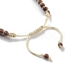 Synthetic Goldstone Braided Round Bead Bracelets BJEW-K251-06K-4