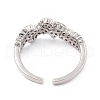 Clear Cubic Zirconia Knot Open Cuff Ring RJEW-P079-05P-3