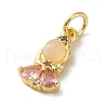 Brass Micro Pave Colorful Cubic Zirconia Glass Pendants X-KK-R162-026I-G-2