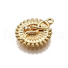 Brass Micro Pave Clear Cubic Zirconia Pendants KK-G530-01A-G-2