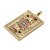 Brass Micro Pave Cubic Zirconia and Enamel Pendants KK-Q098-17G-B-2