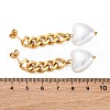 304 Stainless Steel Heart Stud Earrings EJEW-Z082-01G-5