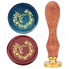 Brass Wax Seal Stamp with Wood Handle AJEW-WH0412-0037-1