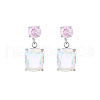 Cubic Zirconia Rectangle Dangle Stud Earrings EP4155-1