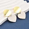 Two Tone Heart Brass Dangle Stud Earrings for Women EJEW-U057-02GP-A-2