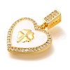 Brass Micro Pave Clear Cubic Zirconia Pendents KK-R212-12G-02-2