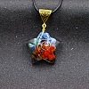 Resin with Chakra Stone Inside Pendant Necklaces FS-WG1C90E-03-1