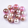 Rainbow ABS Plastic Imitation Pearl Beads X-OACR-Q174-6mm-10-1
