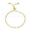 5Pcs Rack Plating Adjustable Brass Slider Bracelet Making MAK-FS0001-03G-1