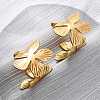 Flower with C-Shaped 304 Stainless Steel Stud Earrings for Women EJEW-A131-01C-G-1
