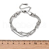 Stainless Steel Multi-strand Ball Bracelets BJEW-L687-01P-4