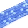 Frosted Transparent Glass Beads Strands GLAA-T032-T4mm-MBB04-1
