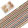 Craftdady 12M 12 Colors Unplated Brass Rhinestone Strass Chains CHC-CD0001-02-7
