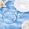 2 Styles Summer Natural Pearl & Round Glass Seed Beaded Stretch Anklets AJEW-AN00670-02-1
