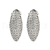 Oval Clear Cubic Zirconia Stud Earrings EJEW-N054-45P-1