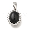 Brass Micro Pave Cubic Zirconia and Glass Pendants KK-K388-33P-1