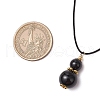 Natural Black Onyx(Dyed & Heated) Gourd Pendant Necklaces NJEW-JN05246-01-3