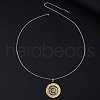 Stainless Steel Flat Round 12 Chinese Zodiac Pendant Box Chain Necklaces for Women Men PW-WG0711E-01-4