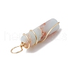 Dyed Synthetic Imperial Column Copper Wire Wrapped Pendants PALLOY-JF03491-5