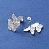 999 Fine Silver Butterfly Cartilage Earrings EJEW-P296-13S-2