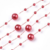 ABS Plastic Imitation Pearl Beaded Trim Garland Strand SACR-T354-01A-1