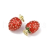 Brass Enamel Pendants KK-H072-18G-13-2