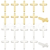 BENECREAT 20Pcs 2 Colors Brass Tiny Cross Charms KK-BC0012-55-1
