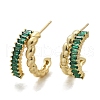 Twist Brass Micro Pave Cubic Zirconia Stud Earrings EJEW-M082-16G-01-3