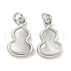 Brass Pave Sea Shell Gourd Charms KK-Q820-16P-1