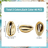 GOMAKERER 80Pcs 2 Colors Electroplated Shell Beads BSHE-GO0001-04-2