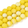 Frosted Opaque Glass Beads Strands GLAA-T032-P10mm-MBB16-1