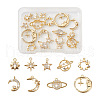 Kissitty 18Pcs 9 Style Brass Cubic Zirconia Universe Space Charms KK-KS0001-26-1