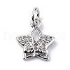 Brass Micro Pave Cubic Zirconia Charms ZIRC-F131-09P-1