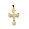Brass Micro Pave Cubic Zirconia Pendants KK-Z100-38G-05-1