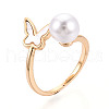 Brass Shell Cuff Ring Settings KK-T076-21G-8