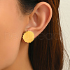 Elegant Irregular Stainless Steel Flat Round Stud Earrings EV2477-1