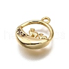 Brass Micro Pave Clear Cubic Zirconia Pendants KK-G530-01B-G-2