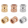 Unicraftale 6Pcs 3 Colors Stainless Steel Textured Beads STAS-UN0020-81-1