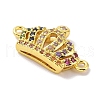 Real 18K Gold Plated Brass Micro Pave Cubic Zirconia Connector Charms X-KK-L209-045G-01-2