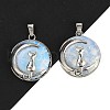 Opalite Flat Round Pendants X-FIND-A043-11P-1