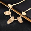 304 Stainless Steel Oval Bib Necklaces NJEW-R026-29G-3