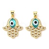 Brass Cubic Zirconia Pendants KK-K338-01G-05-1